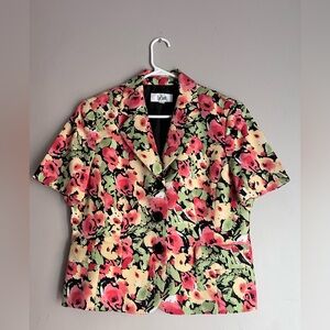 Le Suit Multicolor Floral Blazer